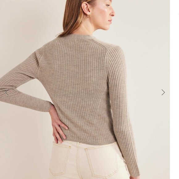 Boden Ribbed Merino V Cardigan Chinchilla Melange S NWT - Picture 6 of 7
